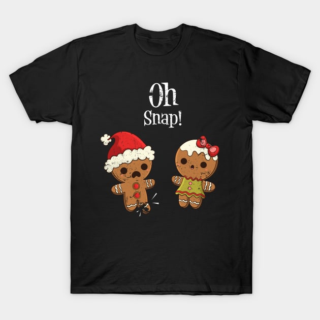 Gingerbread Man Oh Snap Funny Cute Christmas T-Shirt by kokowaza